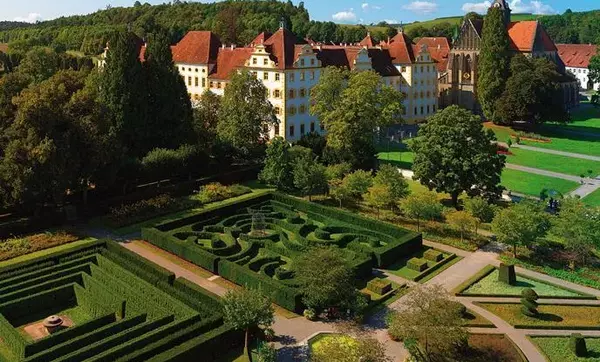 Kloster und Schloss Salem, Gartenansicht des Kloster